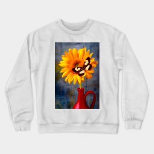 Resting Butterfly On Sunflower Crewneck Sweatshirt